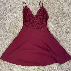 Wine homecoming dress